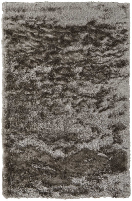 Indochine Modern Solid, Gray/Black, 4'-9" x 7'-6" Area Rug