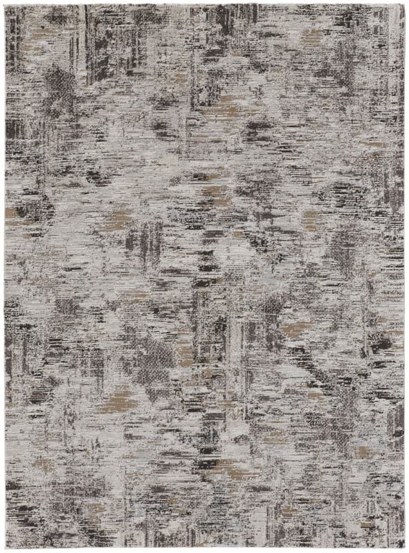 Vancouver Modern Abstract, Ivory/Grey/Brown, 5' x 8' Area Rug