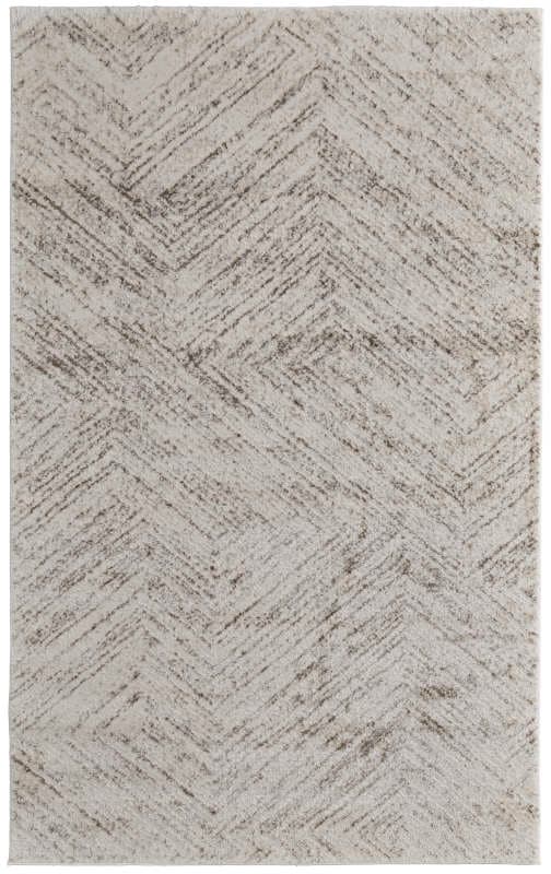 Vancouver Modern Geometric, Ivory/Tan/Brown, 5' x 8' Area Rug