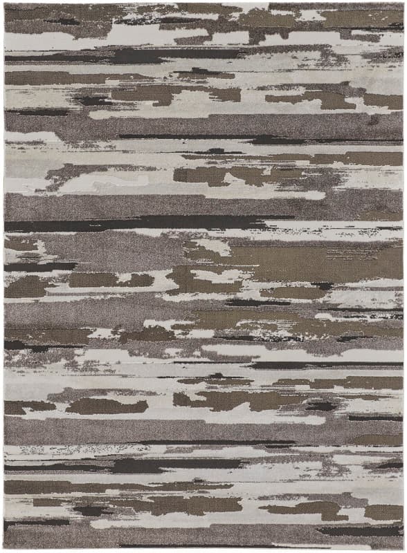 Vancouver Modern Abstract, Brown/Ivory, 5' x 8' Area Rug