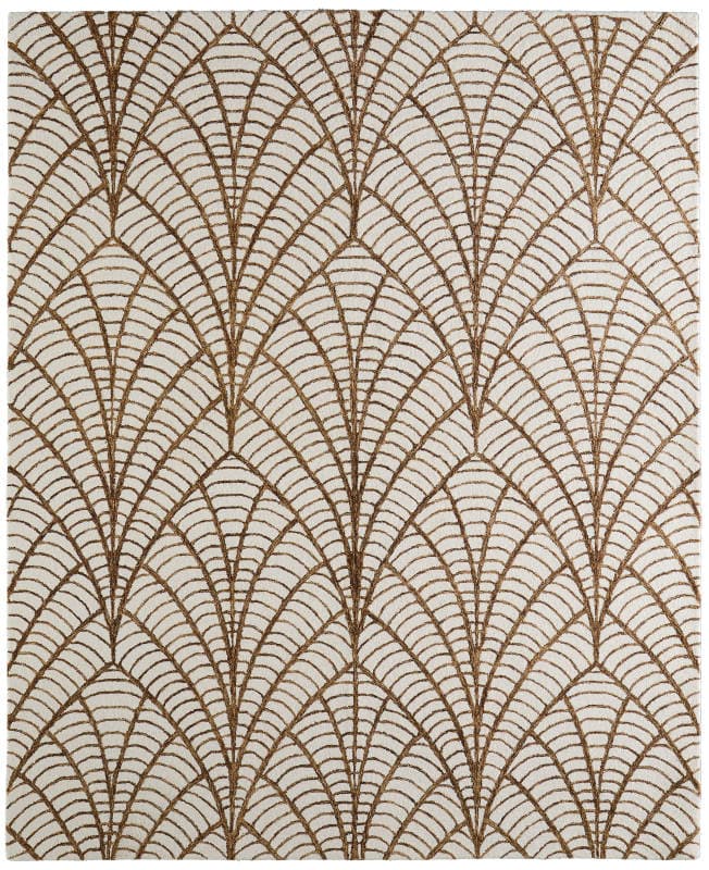 Wallace Modern Ikat, White/Brown, 5' x 8' Area Rug