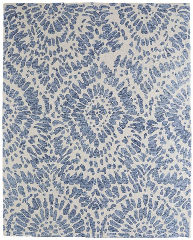 Wallace Modern Abstract, Blue/Ivory, 5' x 8' Area Rug
