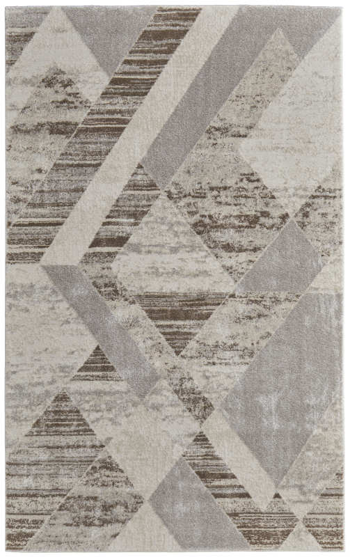 Vancouver Modern Geometric, Tan/Brown/Ivory, 5' x 8' Area Rug