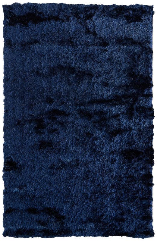 Indochine Modern Solid, Blue/Black, 7'-6" x 9'-6" Area Rug