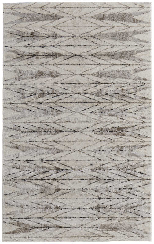 Vancouver Modern Geometric, Ivory/Tan/Brown, 5' x 8' Area Rug