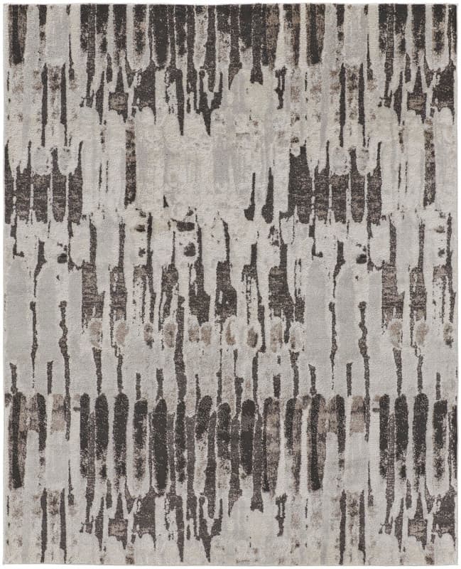 Vancouver Modern Abstract, Ivory/Brown/Grey, 5' x 8' Area Rug