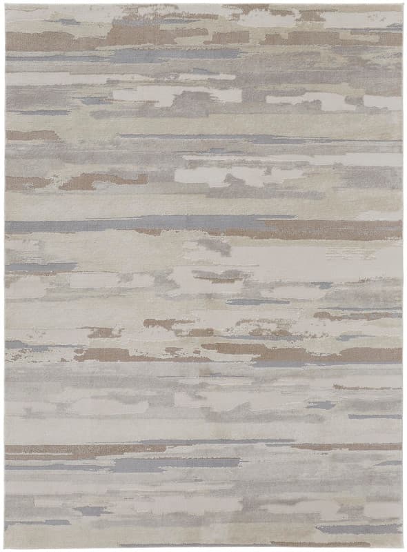 Vancouver Modern Abstract, Ivory/Tan/Brown, 5' x 8' Area Rug
