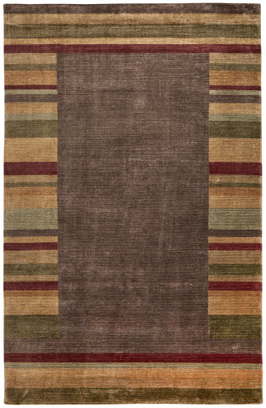 Keystone Modern Stripes, Brown/Green/Red, 5'-6" x 8'-6" Area Rug