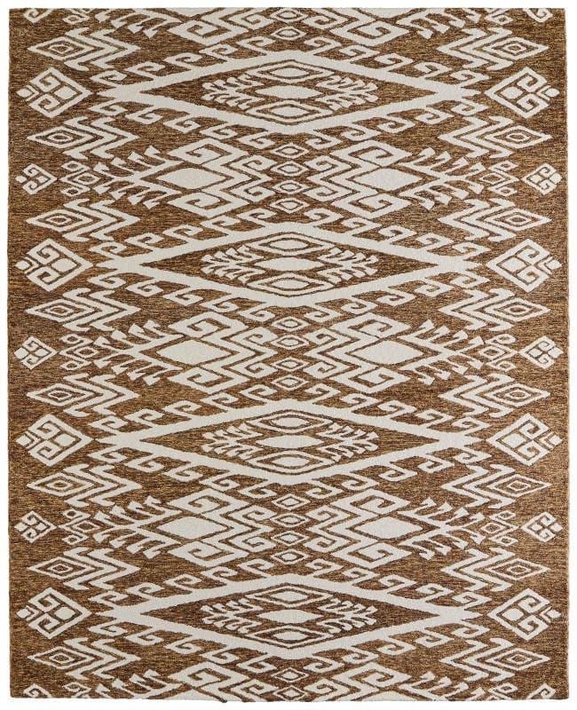Wallace Transitional Medallion, Brown/White, 5' x 8' Area Rug